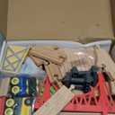 Tiny Land 55PCS Wooden Train Set - Compatible with Major Brand Tracks, Educational Toy for Toddlers & Kids Ages 3-7, Durable Wooden Railway Tracks