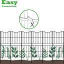 OUSHENG Decorative Garden Fence Fencing 10 Pack, 37.5in (H) x 10ft (L) Rustproof Metal Wire Panel Border Animal Barrier for Dog, Flower Edging for Yard Landscape Patio Outdoor Decor, Arc
