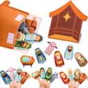Foilswirl 1 Set Nativity Story Felt Finger Puppets Sets Nativity Play Games Gifts Set Sunday School Fun Activities Favor Christmas Game Bible Toys Catholic Jesus Toys