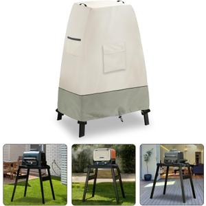 Waterproof Cover for Ninja Outdoor Pizza Oven OO101 on Its Stand,Patio Heavy Duty 600D Cover for Ninja Smoker Grill OG701/OG751,Woodfire Pro XL Outdoor Grill OG951 Covers(Beige)