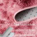 Andency Soft Area Rugs for Living Room Bedroom, 3x5 Non-Slip Fluffy Shag Carpet, Indoor Floor Fuzzy Shaggy Living Room Plush Rug for Kids Dorm Nursery Home Decor Aesthetic, Tie-Dyed Dark Red