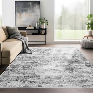 Abstract Area Rug 5x7 - Washable, Stain Resistant with Non-Slip Backing for Living Room, Bedroom, Bathroom, Kitchen (Dark Gray) Abstract Area Rug 5x7 - Washable, Stain Resistant with Non-Slip Backing for Living Room, Bedroom, Bathroom, Kitchen (Dark Gray)