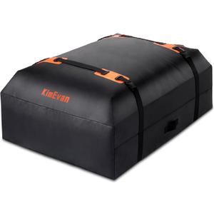 Waterproof Rooftop Cargo Carrier, Upgrade Waterproof Design Luggage Roof Rack Soft Cargo Bag 15 Cubic feet for All Cars with/Without Rack, Includes Anti-Slip Mat, 2 Reinforced Straps