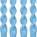 MAITREYA Blue Taper Candles Conical Stick Candles Spiral Taper Candles-Set of 4 for Decoration Weddings Party Church-Unscented Dripless Candles,10inch