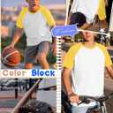 Yooo's Vivi Boys Baseball Tops | Baseball Tops, Crew Neck, Raglan Tees, Short Sleeve, Color-Block, Back to School, Basic, for Boys 5-14Y, Summer, Jersey (White)