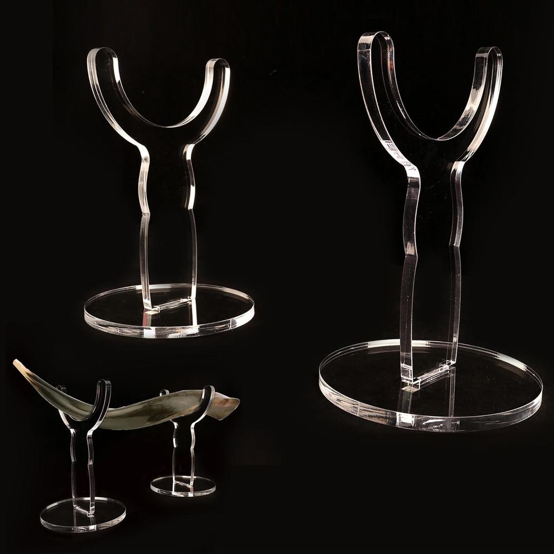 Shofar Stand,Shofar Holder,Acrylic Shofar display stand,shofar collection display stand,for shofar home decoration (Transparent)