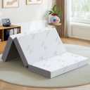 6 Inch Trifold Memory Foam Mattress, Portable Folding Mattress in a Box, Removable Washable Cover for Guest Room, Bunk Bed, Yoga Mat & RV Trips, Full (73" x 52" x 6")