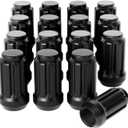 Orion Motor Tech M10x1.25 Lug Nuts, ATV Lug Nuts Compatible with Honda Kawasaki Suzuki Yamaha Can-Am Bombardier Arctic Cat, 10mmx1.25 Wheel Lug Nut Set, Set of 16 (Black)