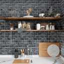 CRE8TIVE 4 Sheets Peel and Stick Backsplash for Kitchen Grey Marble Subway Tile Backsplash 12"x12" Self Adhesive Stick on Tile Stickers Waterproof Bathroom Wall Tiles for Bedroom Living Room Fireplace