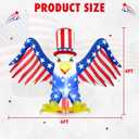 4th of July Inflatable Eagle Decorations 6FT Bald Eagle Blow up Patriotic Inflatables Outdoor Decoration with LED Lights Memorial Independence Day Blowup Decor for Yard Lawn Garden Party