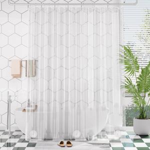 AmazerBath Extra Long Shower Curtain 90 Inches Long, Clear Premium PEVA Plastic 72x90 Inches, Tall Bathroom Curtain Heavy Duty with 3 Weighted Stones and 12 Grommet Holes AmazerBath Extra Long Shower Curtain 90 Inches Long, Clear Premium PEVA Plastic 72x90 Inches, Tall Bathroom Curtain Heavy Duty with 3 Weighted Stones and 12 Grommet Holes