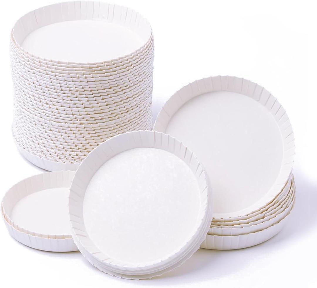 ZORYNTH 100 Pcs Cup Covers for Drinks for Safety, 3.5 Inch Coffee Mug Paper Covers, Paper Drinking Glass Lids for Outdoor Use, Parties Home Kitchen Coffee Beverage Protection