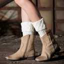 Bestjybt Womens Short Boots Socks Crochet Knitted Boot Cuffs Leg Warmers Socks (Assorted 5 Colors a)