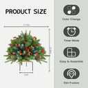 2 Pack Artificial Christmas Urn Filler, 18IN Pre-lit Outdoor Christmas Tree