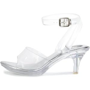 NBUUNBU Clear Strappy Heels For Women Transparent Ankle Strap Platform High Heeled Sandals Sexy Stiletto Comfortable Crystal Dress Shoes Adjustable Buckle Open Toe Pump Mules Size 41