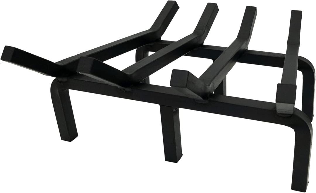 SteelFreak Super Heavy Duty Steel Fireplace Grate - Made in The USA (15 Inch) Black