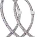 24 inch Faucet Supply Line, Braided 3/8" Female Compression Thread  M10 Male Connector Water Line, Stainless Kitchen Sink Hose, Bathroom Faucet hose, Red & Blue (1 Pair)