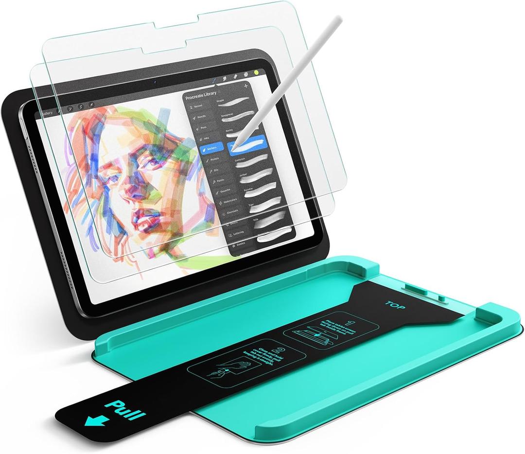 ESR 2 Pack Armorite Paper-Feel Screen Protectors for iPad Pro 13 Inch (M5/M4) 2025/2024, Write and Draw Like on Paper, 9H Tempered Glass Film with Ultra Fit Tray, Anti-Glare