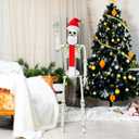 3 Ft Christmas Skeleton Decoration Accessories,3 Pcs Outfit with Santa Hat, Christmas Skeleton Scarf & Beard Set,Outdoor Christmas Decor Accessories for Patio, Lawn & Garden