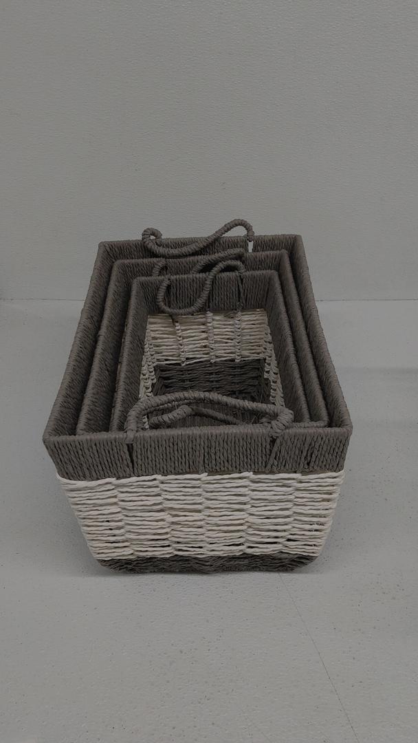 Scalloped Decor Basket for Living Room, Home, Bathroom 3 Pack 11.5x7.5 Inch, 13x9 Inch, 14.5x10 Inch