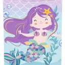 Clastyle 45L Cute Purple Mermaid Girls Laundry Basket Round Blue Ocean Toy Clothes Storage Basket for Children's Room 36 x 45 cm