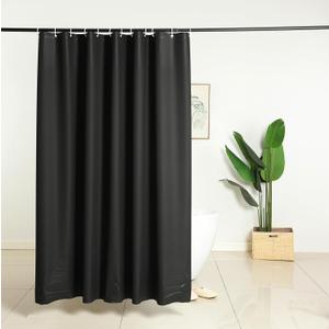 Black Shower Curtain Liner 70x72 inch for Bathroom Waterproof and Heavy Duty Bath Shower Curtain with 3 Weights