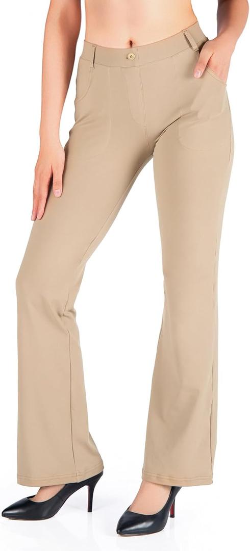 Yogipace,Belt Loops,Women's Petite/Regular/Tall Flare Yoga Dress Pants, XXL