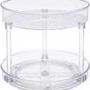 Amazon Basics Lazy Susan Turntable Organizer for Spices and Condiments, 9" Diameter, 2 Tier, Clear