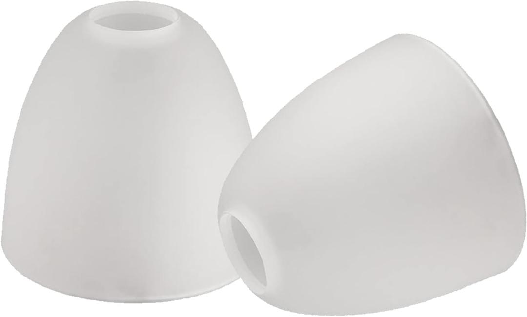 Giluta 2 Pack Bell Shaped Glass Shade Frosted Light Fixture Shades Replacement for ceiling fan light wall light,Lipless with 1-5/8-inch Fitter Opening