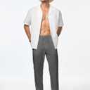 JMIERR Men's Casual Drawstring Pants Elastic Waist Lightweight Pant Summer Beach Trouser with Pockets (Gray, L)