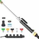7-in-1 Jetnozzle High pressure hose nozzle for garden hose, Hydro jet nozzle High Pressure Power Washer wand, nozzles watering sprayer cleaning tool, washer hose attachment for Homeowners (black)