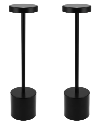 Modern Cordless Small Table Lamps Set of 2, Portable LED Desk Lamp, 3600mAh Rechargeable Battery Operated Lighting - 3.54 inches