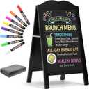 A Frame Chalkboard Sign Chalkboard Easel Kit, Black, 15" X 30"