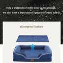 Bedfolks Orthopedic Dog Bed XXL, Waterproof Dog Sofa Bed for Giant Dogs, Egg Foam Pet Couch Bed with Removable Washable Cover and Nonslip Bottom, Navy Blue