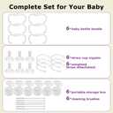 joyfeed 6Pack Straw Cup Conversion Kit for Dr Browns Narrow and Narrow Glass Baby Bottles, Weighted Straw Replacement Kit with Soft Straw Top and Handle,6m+