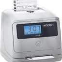 Pyramid Time Systems - Model 4000 Auto Totaling Time Clock, Electronic Time Punch Clock for Small Business, Bundle Includes: 25 Time Cards,Ribbon and 2 Security Keys - Silver ( 7.25"h x 7"w x 6.75"d)