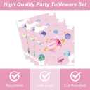 96Pcs Pink Space Birthday Party Supplies,include Dessert plate Plate Napkin And Forks,Used for Galaxy Space Planet Astronauts Party Decoration,Serves 24 Guests (Pink Space)