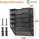 Kuntine.B Wall File Organizer Office Hanging Magazine Holder Wall File Organizer for Office Home (Black, 5 Tier)