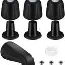 Matte Black Bath Tub Spout Shower Trim Kit, with 3 Shower Knob, Compatible with Price/Pfister Verve Tub/Shower Faucet Handle Set, for 1/2'' Pipe MALE Thread Connection, 3/4'' IPS Pipe Inside Thread