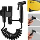 Handheld Toilet Bidet Sprayer for Toilet, Adjustable Water Pressure Control with Complete Bidet Spray Hoses Kit for Feminine Wash, Cloth Diaper Sprayer for Baby Wash (Black)