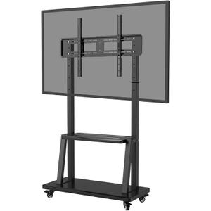 Smart Board Stand for 55"-75" Interactive Whiteboard, Adjustable Mobile Stand with Four Lockable Wheels, Storage Shelf, Designed for Versatile Classroom, Home, Office