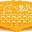 Strain Pot Strainer and Pasta Strainer - Adjustable Silicone Clip On Food Strainers for Pots, Pans, and Bowls - Kitchen Drainer Colander (7.87 inch, Orange)
