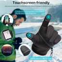 Winter Warm Gloves,Touchscreen Cold Weather Driving Gloves Windproof Anti-Slip Sports Gloves for Cycling Running Skiing Hiking Climbing,Men Women (Black, L)