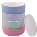 Elk and Friends Kids Porcelain Bowls with Silicone Suction Sleeves | Suitable for Babies/Toddlers | Microwave & Dishwasher Safe | Stay Put Dinnerware | Snack Dishes | 4 Pack