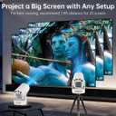 Built-in Apps Mini Projector with Wifi and Bluetooth, Supports 4K, Portable Projector, 5W Sound Base Speaker, 200 ANSI, Android, Auto Vertical Keystone 210 Rotatable Projector