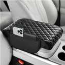 Thickened Car Center Console Cover with Side Pockets & Diamond Lattice Design,Comfortable Arm Rest Cover for Car to Relieve Your Elbow Fatigue,Upgraded Armrest Covers for Cars
