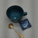 Oversized Coffee Mug Soup Bowls with Handles Big Ceramic Mug XXL Cereal Large Tea Cup 700 ML Porcelain (Blue Large Cup 24 oz)