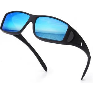 IGnaef Fit Over Glasses Sunglasses for Men Women Polarized Wrap Around Sunglasses to Wear Over Glasses with UV Protection