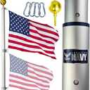 Service First Heavy Duty Telescoping Flagpole Kit (US Navy, 25 Foot)