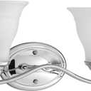 Progress Lighting 2-Light Etched Glass Traditional Bath Vanity Light, Trinity Collection, Indoor, P3191-15, Polished Chrome, 17-1/2-Inch Width x 11-Inch Height